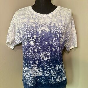 J. Jill Pure Jill Linen Blend Dolman Sleeve‎ Beachy Blue Ombre Open Back Top XS